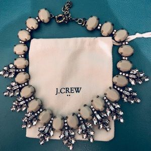 J. Crew polished stone & crystal necklace